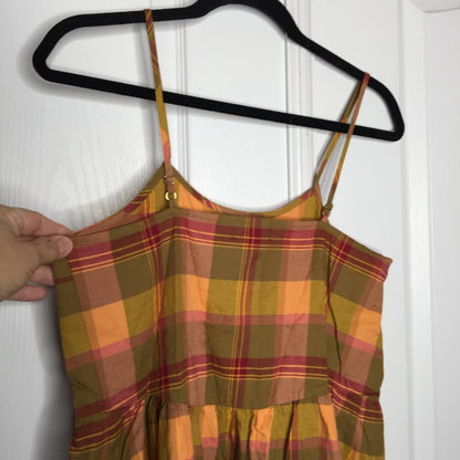 NWOT Madewell Babydoll Tank Dress Scoop Madras Size Small