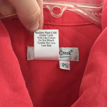 Coldwater Creek Button Up Jacket Long Sleeves Coral red Small Petite Women's
