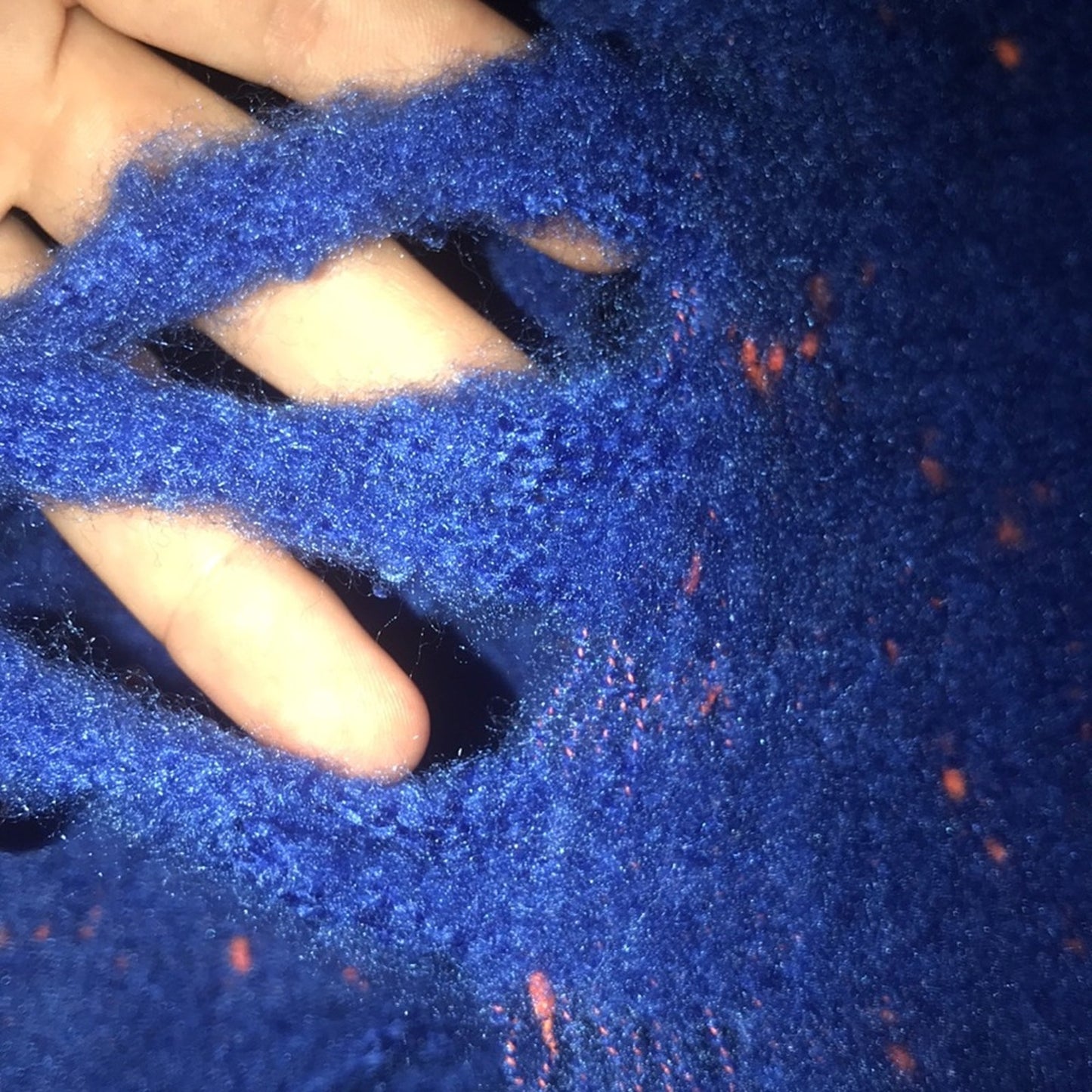 DKNY NEW Blue Orange Speckled Long Fringe Scarf OVERSIZED Wrap GATOR