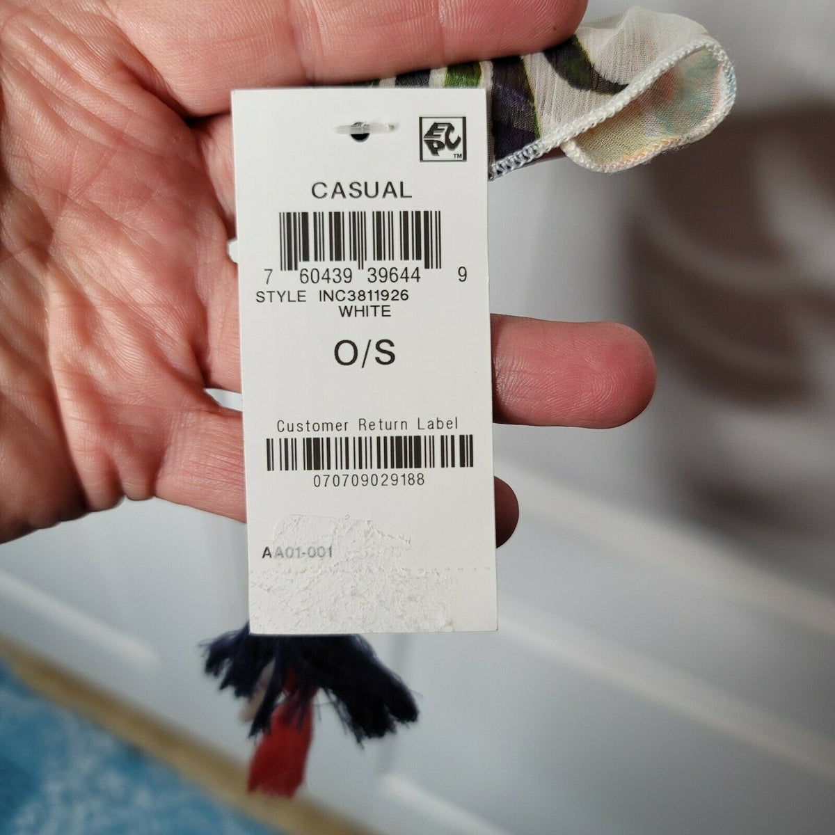 International Concepts Floral Rainforest Tasseled Botanical Crescent Scarf NWT