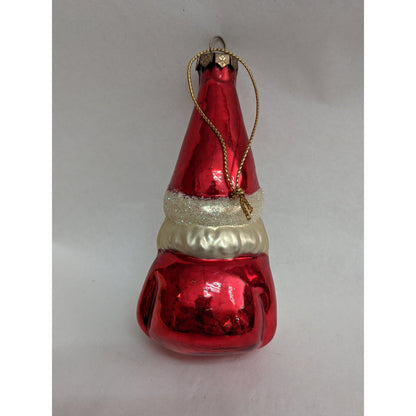 Vintage Painted Blown Glass Santa Claus Christmas Tree Ornament