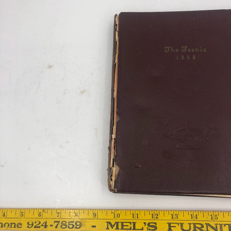 The Teenix 1949 Yearbook Denton North Carolina Sara Harrison Leather Ephemera