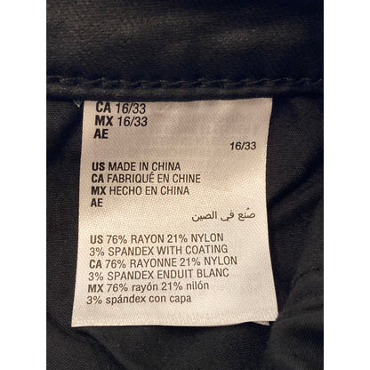 I.N.C. Denim Skinny High Rise Faux Leather Pants Sz 16/33 Curvy Short Black NWT