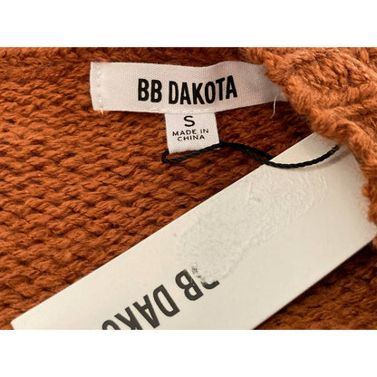BB Dakota Retro Active Cable Knit Pullover Sweater Top Size Small in Rust NWT