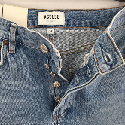 AGOLDE adriano goldschmied distressed acid wash skinny jeans 30 regular FRAYED