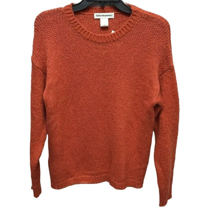 Cotton Emporium Ribbed Crew Neck Pullover Sweater Size Medium in Dark Orange NWT