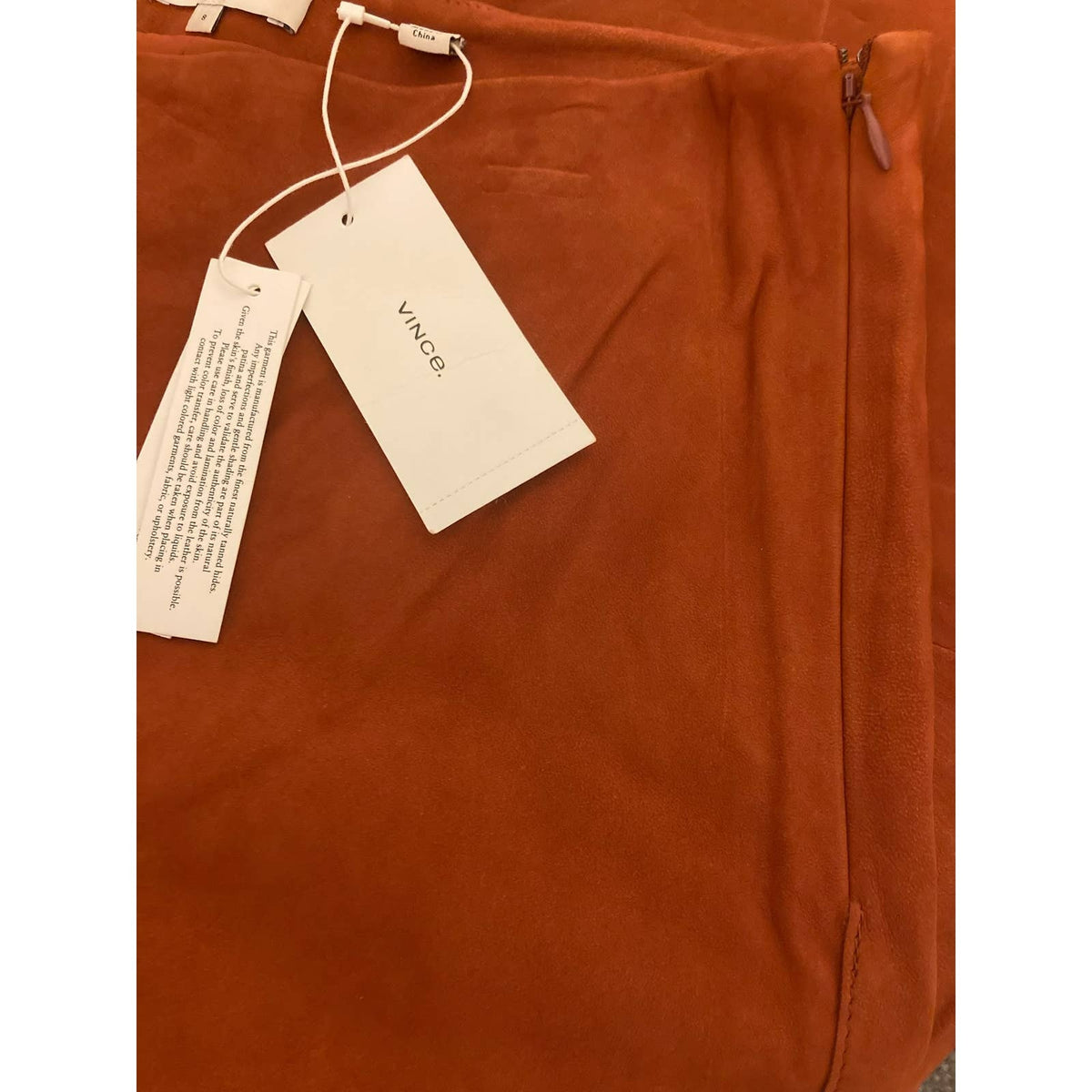 Vince Women's Wide Leg Cropped Lamb Leather Pants Size 8 Dark Brick Rust NWT