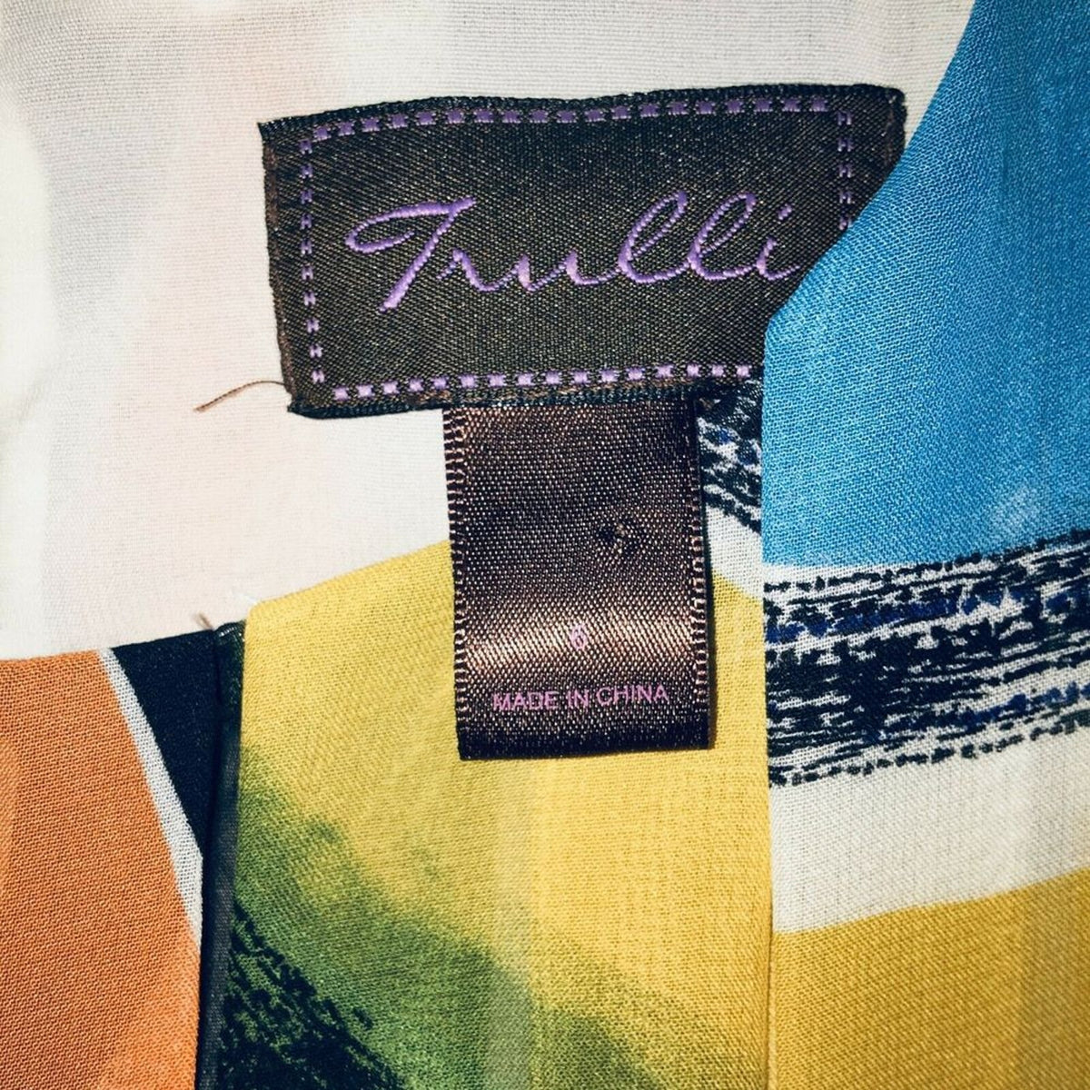 Trulli Sheer Overlay Pleated Sleeveless Shift Dress Multicolor Striped Size 6