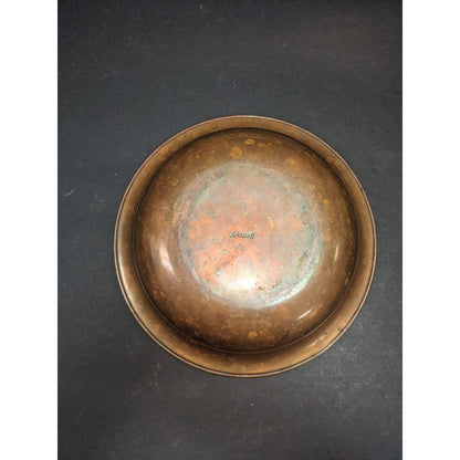 Vintage Nekrassoff Copper Enamelware Serving Dish Bowl with Lid Green