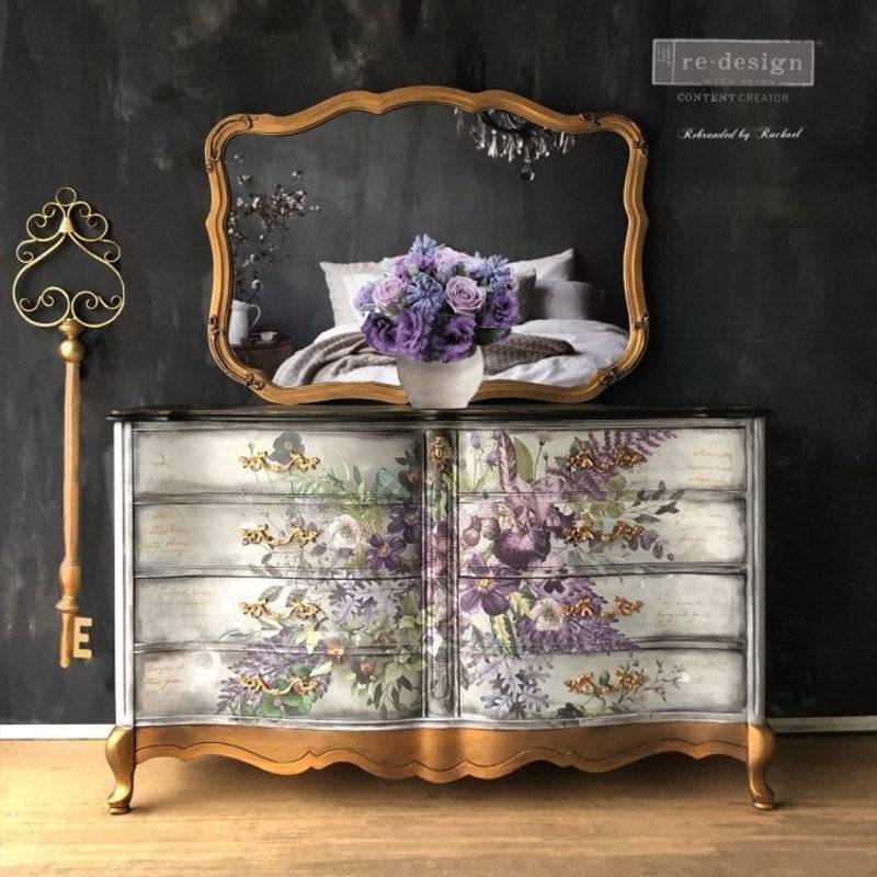 Re Design by Prima Transfer Sticker Vigorous Violet 48" x 35" Purple Florals