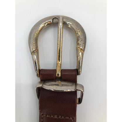 Vintage Sz 34 Argentina Braided Full Grain Cowhide Leather Belt Goldtone Buckle