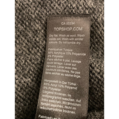 TOPSHOP Size 4 Turtleneck knit Sweater Dress cuff Long Sleeves Dark Gray Womens