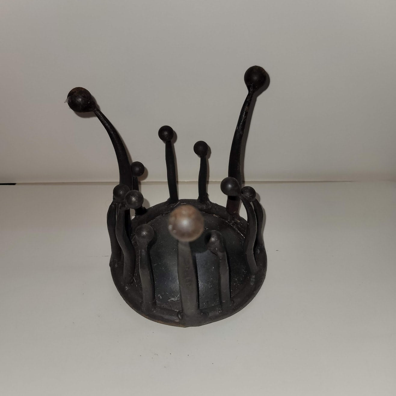 Brutalist Cast iron forged candle holder smudge pot incense burner MCM Art