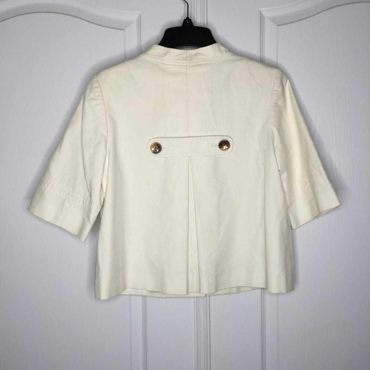 Madison 2 Button Blazer Jacket Lined 3/4 Sleeve 2 Pocket White Vintage Medium