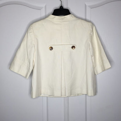 Madison 2 Button Blazer Jacket Lined 3/4 Sleeve 2 Pocket White Vintage Medium