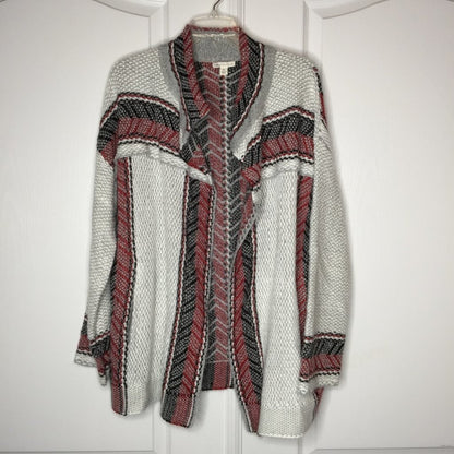 Cato Tribal Open Front Cardigan Sweater Long Sleeve Geometric Multicolor BOHO XL