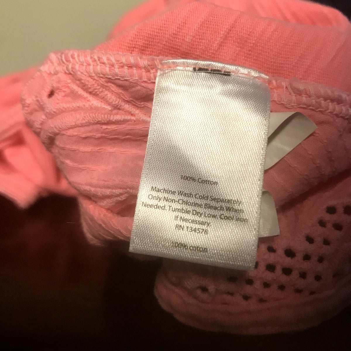 Vineyard Vines Pink Eyelet Knit Mix A-Line Top Size XS blouse sleeveless summer
