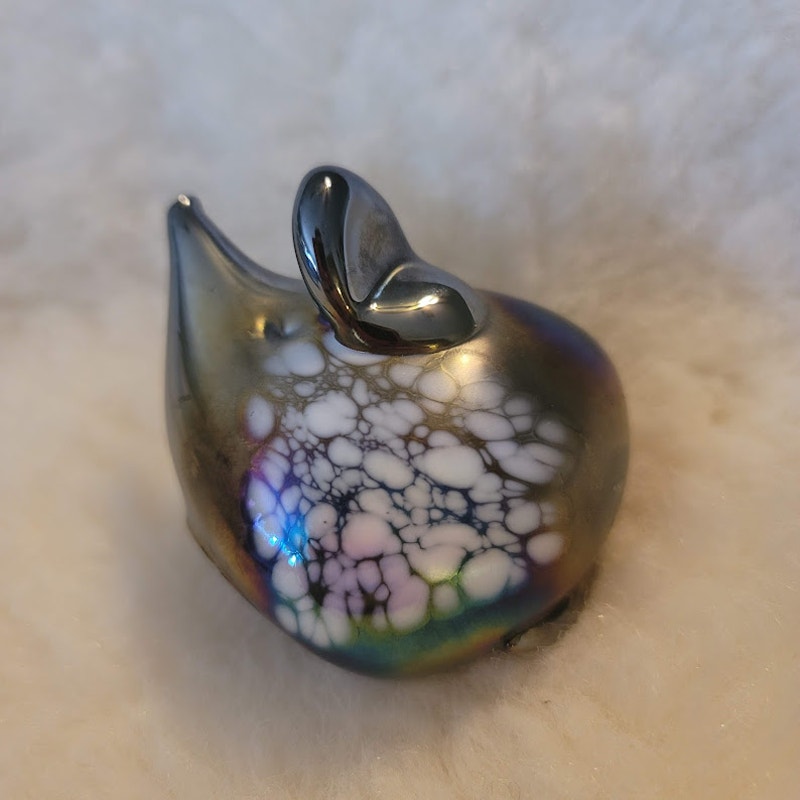 Iridescent Glass Mouse Paperweight Gozo Heritage Malta