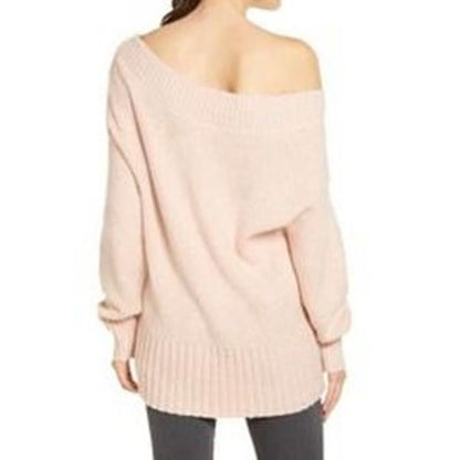 Chelsea28 NWT Ribbed Off The Shoulder Sweater Pullover Pink Smoke Small