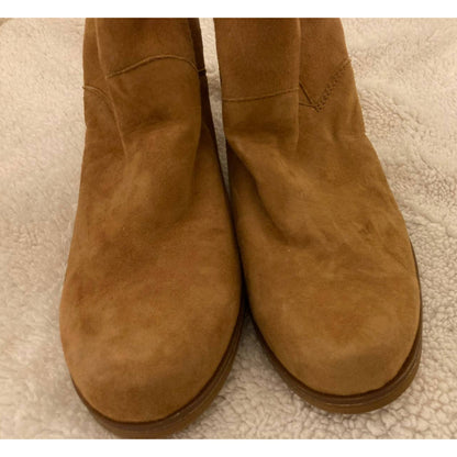 Kork Ease Maggie Suede Block Heel Back Zip Ankle Booties Size 10M Brown NWT