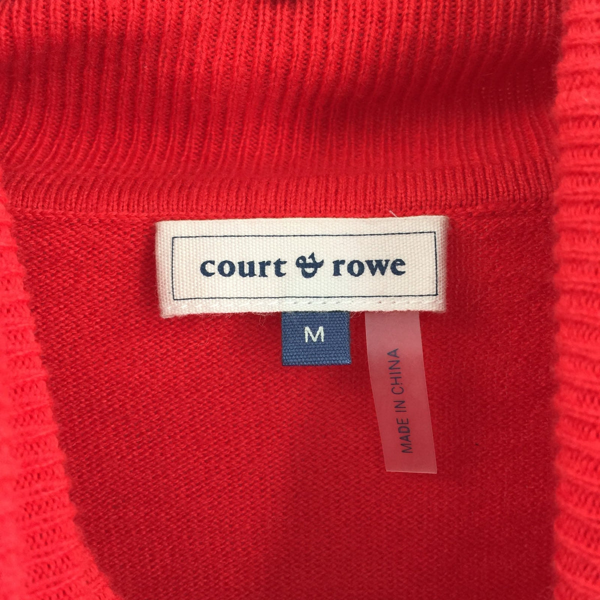 NWT Court & Rowe Pullover Sweater Cowl Neck Three Cuff Button Red Size Medium