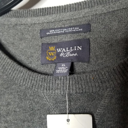 NWT Wallin & Bros Gray Pullover Sweater Crew Neck Size X-Large