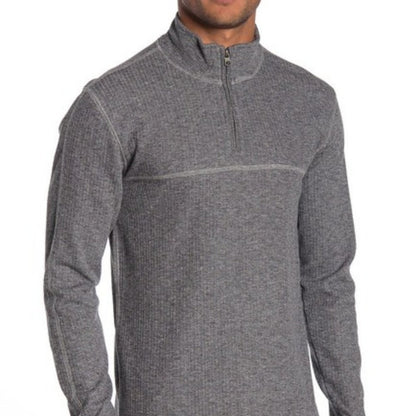 NWT Vintage Drop Needle 1/4 Zip Pullover Gray Sweater Size Small