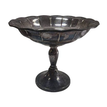 Vintage Signed Cheshire 95 Silver Plated Pedestal Dish Tarnished