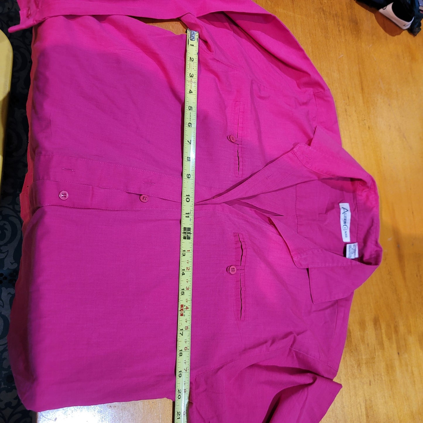 Alison Craig Size 14 Pink button up blouse long sleeve collared Cotton Blend