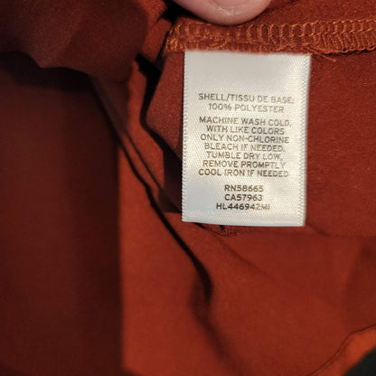 CHELSEA28 Sleeveless Twist Neck Halter Keyhole Blouse Rust Summer Dressy Large