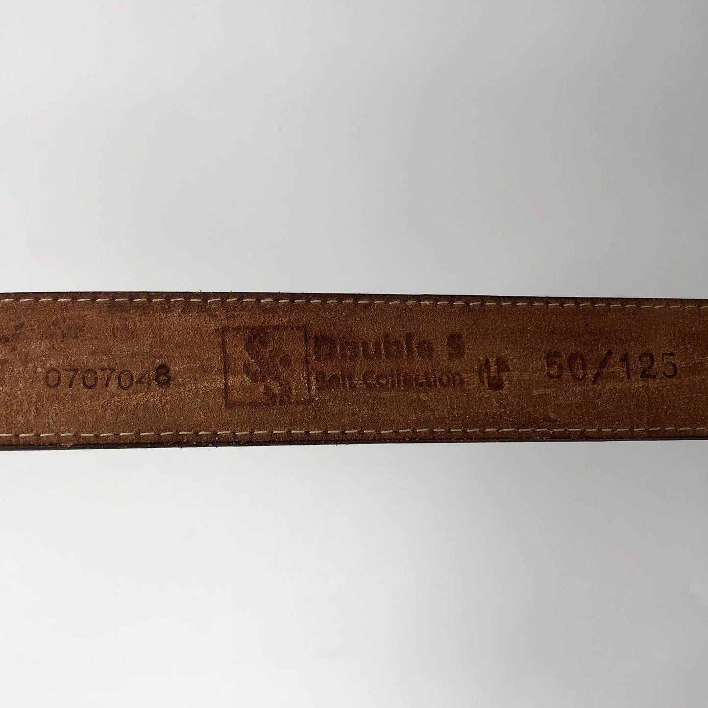 Double S Belt Collection SS Woven Brown Leather Belt 50/125 Big Tall