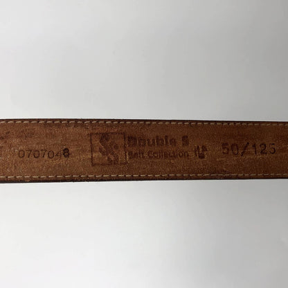 Double S Belt Collection SS Woven Brown Leather Belt 50/125 Big Tall