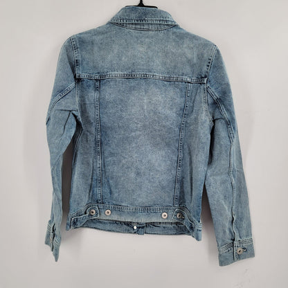 Style & Co NEW Duchess distressed Denim Jean Jacket Medium