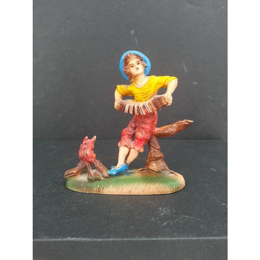 Vintage Fontanini Boy with Rabbit and Basket Marked Italy