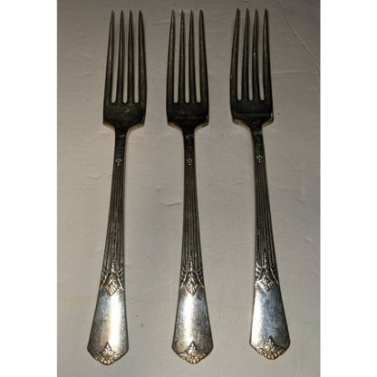 WM Rogers and Son IS Guild 1935 Forks Striped Filigree Ends Set of 3 Replacement