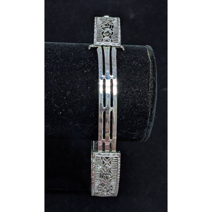 Peckham and Sons JHP 1920s Antique Amethyst Rhodium Plated Cuff Bangle