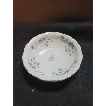 Johann Haviland Berry Bowl Blue Garland Traditions BAVARIA Germany Silver Rim