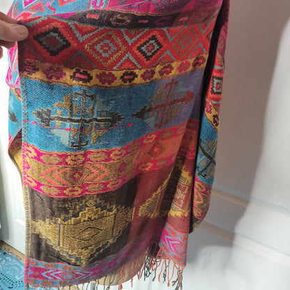 Boho hand-woven Poncho Bohemian Crop top Wrap Western Ethnic Clothing ONE SIZE