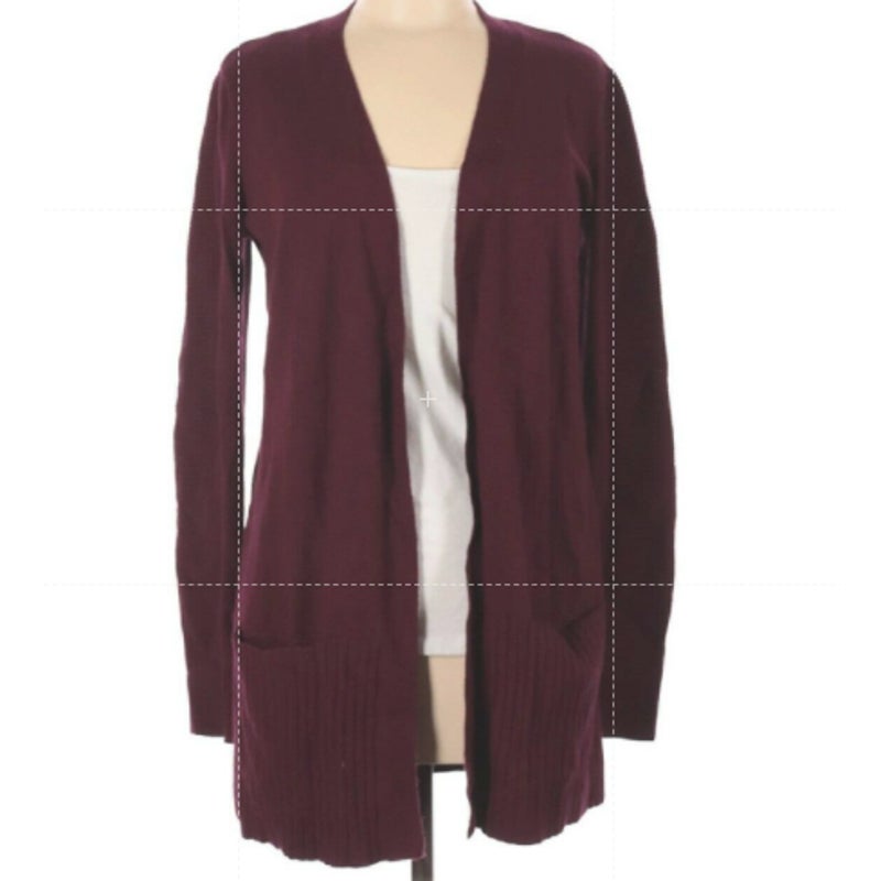 Devotion by Cyrus Open Front Cardigan Sweater Long Sleeve Maroon Small NWT