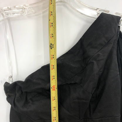 black dress asymetrical Chiffon drape in the back DAMAGED NEEDS REPAIRS