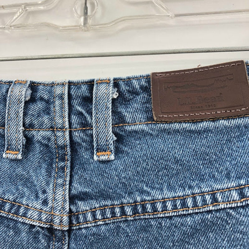 L.L. Bean Mom jeans High Waisted Mom Size 12 Tall Elastic Waist Tapered Leg
