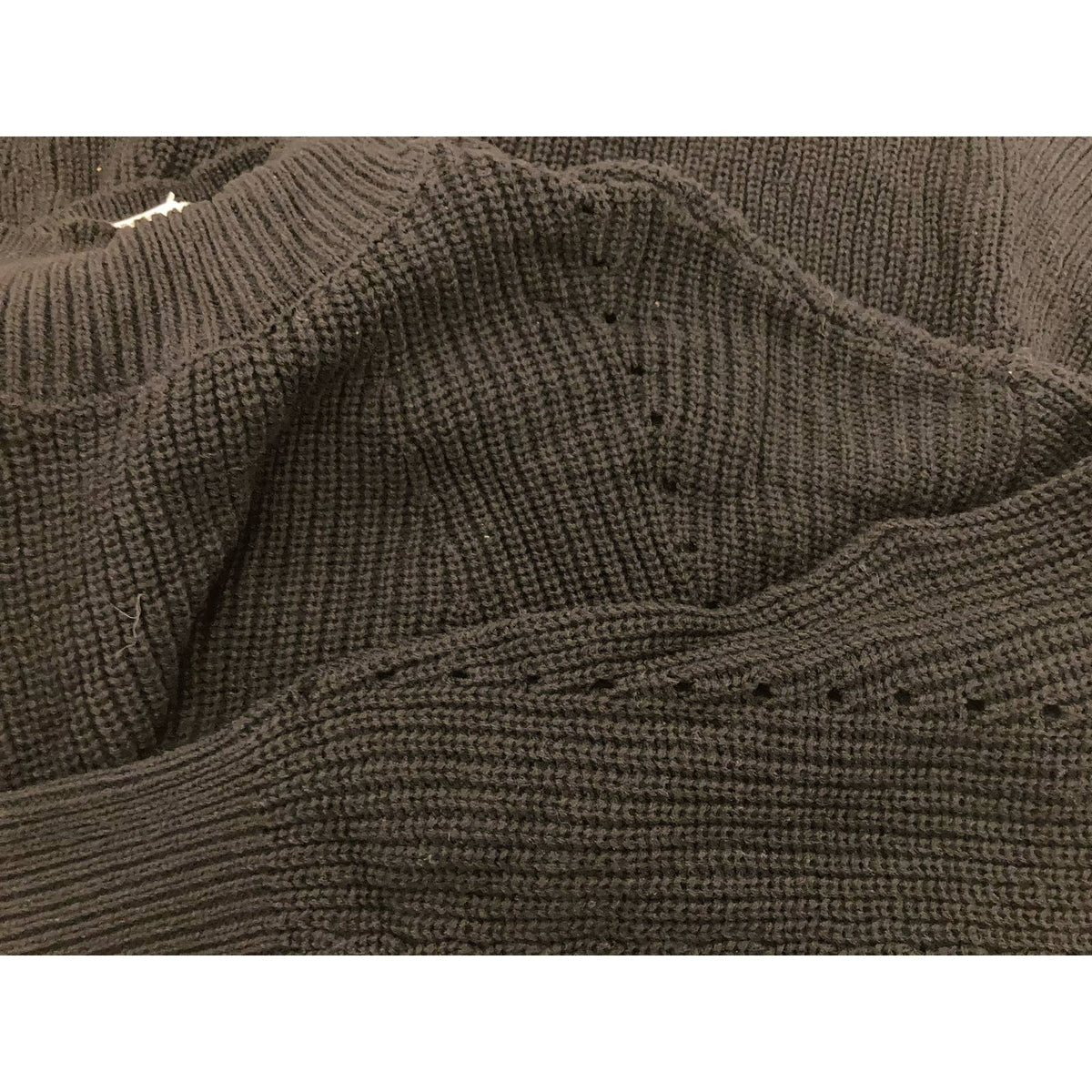 RDI Tunic Sweater Mock Neck Kangaroo Pockets Ribbed Small Black NWT Drawstring