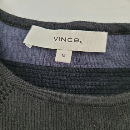 Vince Sleeveless Body cone Dress Crew Neck Knee Length Wool Black Size Medium