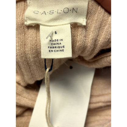 Caslon NWT Hooded Pullover Sweater Pink Peach Long Sleeve Ribbed Knit Size Small