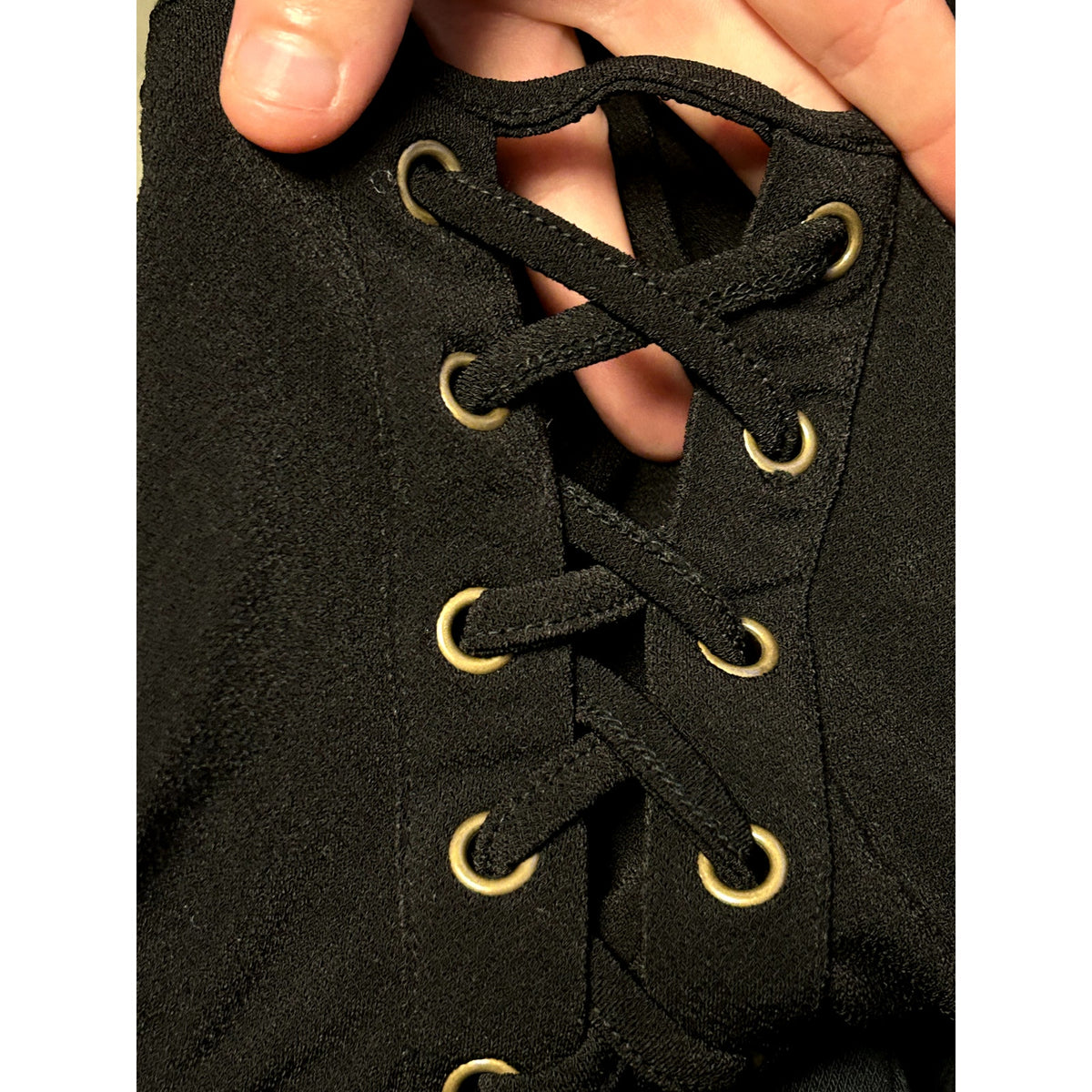 BCBGeneration NEW Black Lace Up Front Dress Cocktail Dress Sheath Size XXS