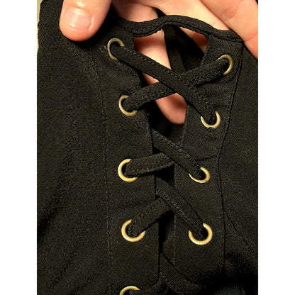 BCBGeneration NEW Black Lace Up Front Dress Cocktail Dress Sheath Size XXS