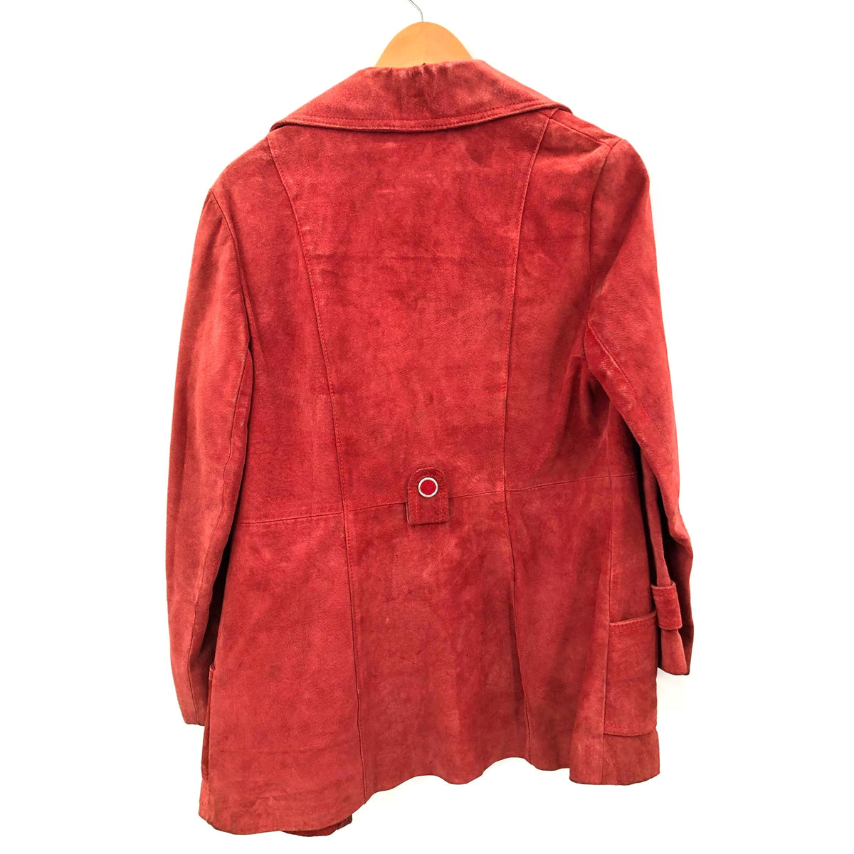 Vintage Pandara Sz 16 Red Suede Real Leather Jacket Womens