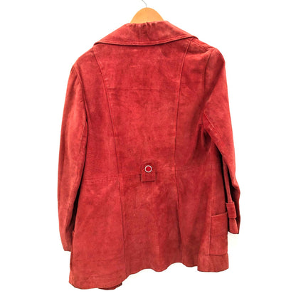 Vintage Pandara Sz 16 Red Suede Real Leather Jacket Womens