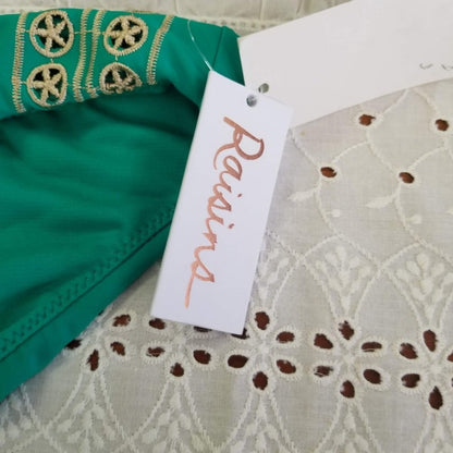 Raisins Pretty Please Embroidered Low-Rider Bikini Size Large
