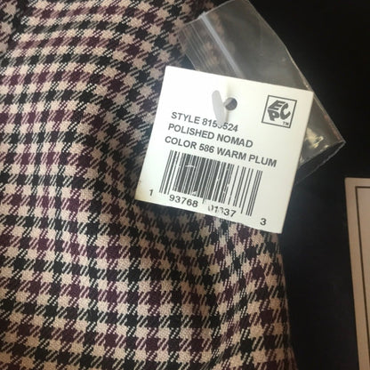 1. State Mini Houndstooth Mixed Media Blazer Size 2 XS Polished Nomad Warm Plum